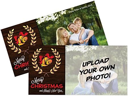 Upload Your OWN Photo Holiday Cards - 50 Thick 4" x 8" Postcard Style Christmas Card - Design Online - Custom Printed Greeting Card