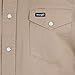 Wrangler Mens Cowboy Cut Western Two Pocket Long Sleeve Snap Work Shirt - Firm Finish - B&T,Khaki,2X Tall