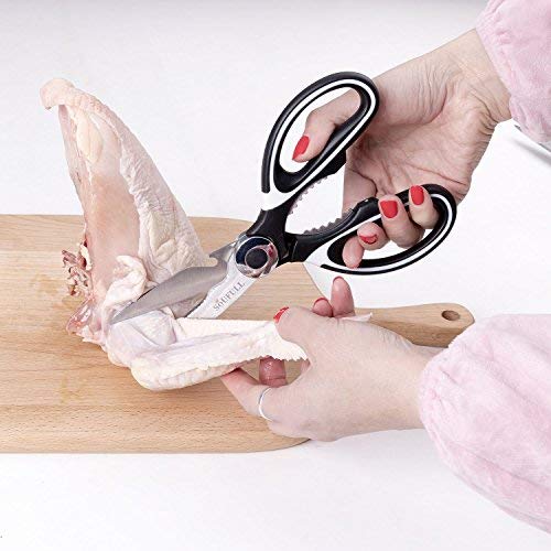 Heavy Duty Kitchen Shears - Soufull Multifunction Kitchen Scissors with Blade Cover -Purpose Utility Scissors for Chicken, Poultry, Fish, Meat, Vegetables, Herbs, BBQ - Multipurpose Kitchen Scissors
