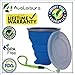 AVALEISURE Collapsible Silicone Travel Cup - The Genuine 10oz Foldable Drinking Mug with Lid, BPA Free, Water, Coffee, Tea, Snacks for Hiking, Camping, Picnic (navy)