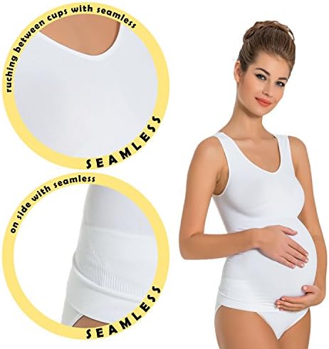Doyenna-Soft Seamless V-Neck Sleeveless Maternity Tank-Camisole For Pregnancy
