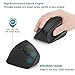 Ergonomic Mouse, Jelly Comb 2.4G Wireless Ergonomic Mouse Optical Mouse with 800/1200 / 1600 DPI, 6 Buttons - Black