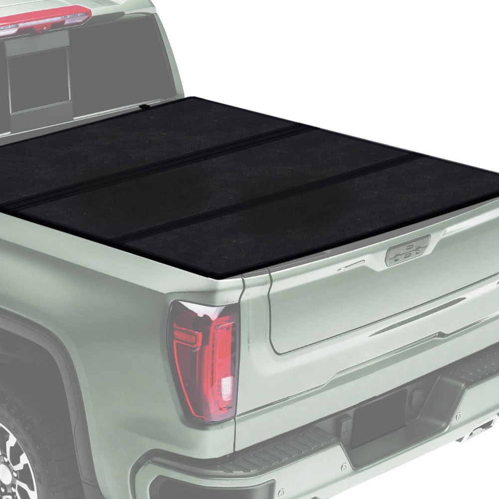 Photo 1 of ***damaged***HY-SPEED Aluminium Hard Folding Truck Bed Tonneau Cover Compatible with 2014 2015 2016 2017 2018 14 15 16 17 18 Silverado 1500 Sierra 1500 5.8 Ft Bed Tri Fold Style