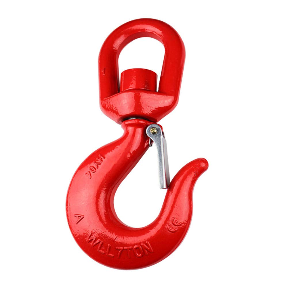 Photo 1 of 3 Tons Swivel Hook Universal Grade 80 Crane Swivel Hook Heavy Duty Swivel Eye Sling Hook with Latch, 5/8", 6610 lbs Rigging Swivel Hook Swivel Eye Hook Lifting Swivel Hoist Hook Lifting Hook Rigging