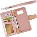 Arae Case Compatible for Samsung Galaxy S8 plus / S8+, [Wrist Strap] Flip Folio [Kickstand Feature] PU leather wallet case with ID&Credit Card Pockets (NOT for galaxy s8) (Rosegold)