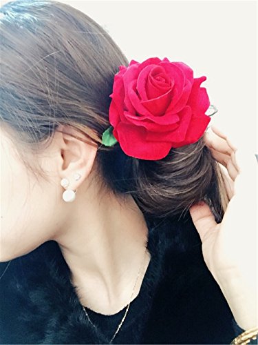 Geek-M Hair Flower Clips Brooch Boutique Hair Accessories Bohemia Hairpins for Women Girls (ST Red)