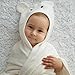 Bimboly Extra Soft Baby Bamboo & Cotton Hooded Towel + Bonus Bath Set | Antibacterial and Hypoallergenic | Keeps Baby Dry and Warm | Sized for Infant and Toddler | Baby shower Gift | White