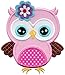 PatchMommy Iron On Applique Patch, Pink and Brown Owl 3 - Kids Baby