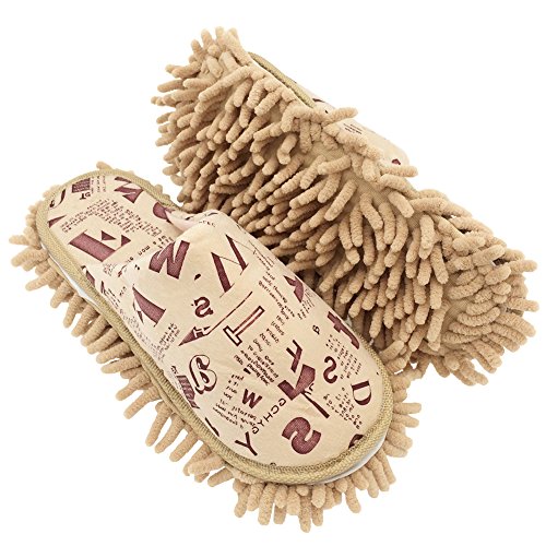 image for Selric Alphabet Letters Microfiber Chenille Washable Mop Slippers Came
