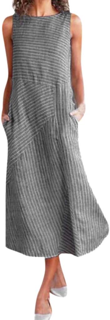 Women's Striped Dress Sale Casual Long Sleeve/Short Sleeve Loose Maxi Dress