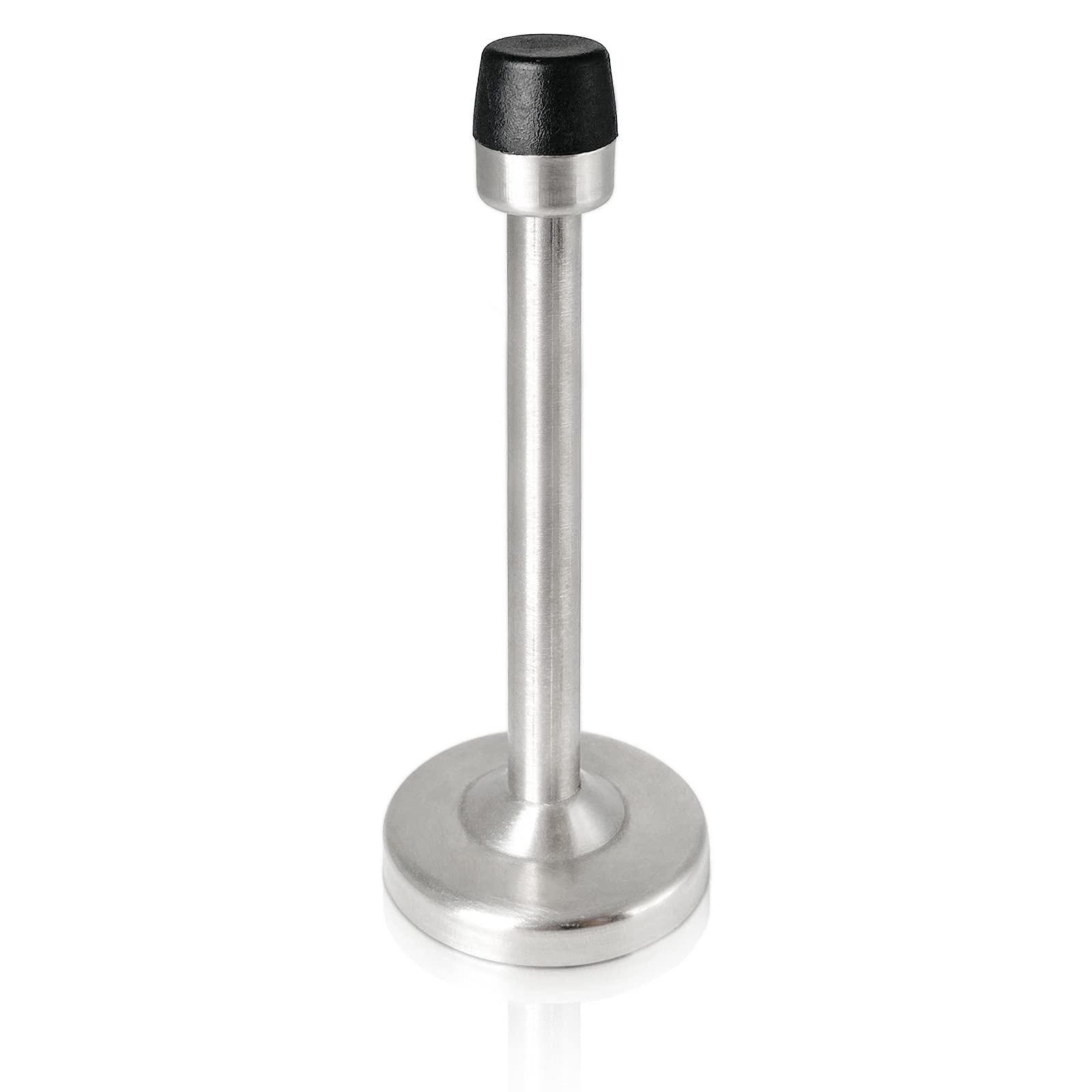 Door Stop, 6 Inch Long Door Stopper, Wall Mounted Door Stop Stainless Steel Tip for Skirtings with Bumper Rubber, Brushed, 150mm