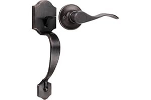 Tinewa Single Cylinder Exterior Handleset, Keyless Front Door Handle with Lever Inside,Oil Rubbed Bronze Finish