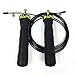 Rapide Jump Rope - Adjustable Cable, Rapid Ball Bearings & Anti-Slip Handles - Skipping Rope for Fast Weight Loss & for Exercise, Cardio, Crossfit (Black)