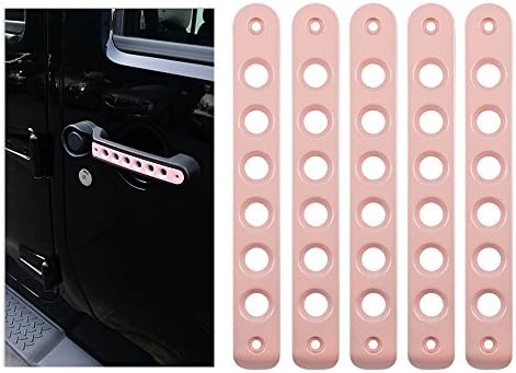 Santu Aluminum Grab Handle Pull Inserts Cover For Jeep Wrangler 2007 - 2017 JK/Unlimited 4 Door 5pcs/set(Pink)