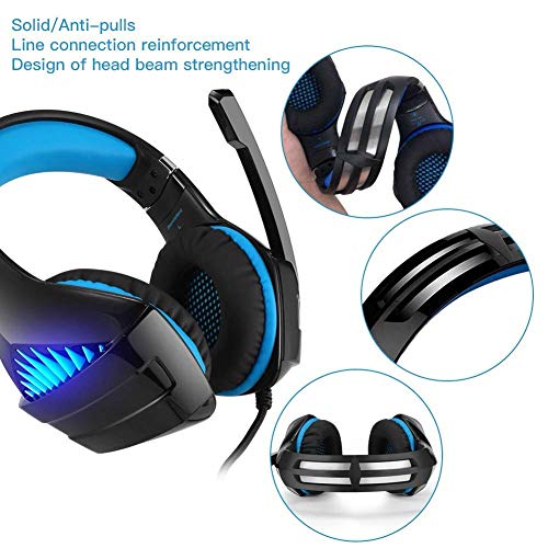 Gaming Headset,Proslife Game Headset with LED Lighting 3.5mm Surround Sound Noise Cancelling Microphone for Laptop, Desktop, MAC, Xbox, PS4, Phone Tablet