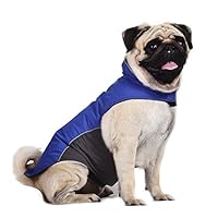 Kuoser Outdoor Cotton Thickened Fleece Lining 100% Waterproof Dog Vest Winter Coat Warm Dog Apparel for Cold Weather Dog Jacket for Small Medium Large Dogs with Furry Collar (S - 5XL), Dark Blue 3XL