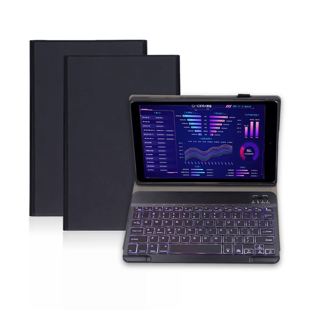 Backlit Bluetooth Keyboard Case for M10 FHD PLUS 10.3" X606F Android Tablet, Detachable Keyboard, Slim Case Lightweight Smart Cover(black)