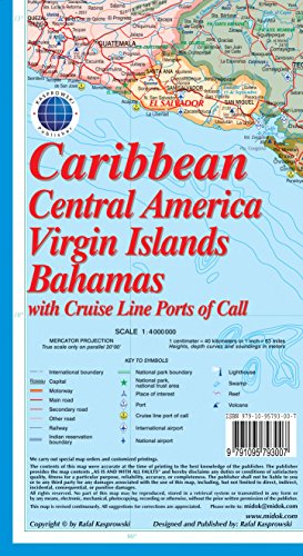 Download Caribbean, Central America, Virgin Islands and Bahamas Map with Cruise Line Ports of Call