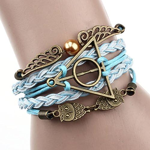Doinshop Infinity Love Heart Pearl Friendship Antique PU Leather Charm Bracelet