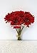 Sweet Home Deco 13’’ Silk Artificial Gerbera Daisy Bouquet (W/ 7stems, 7 Flower Heads), Home/wedding Decorations (Red)