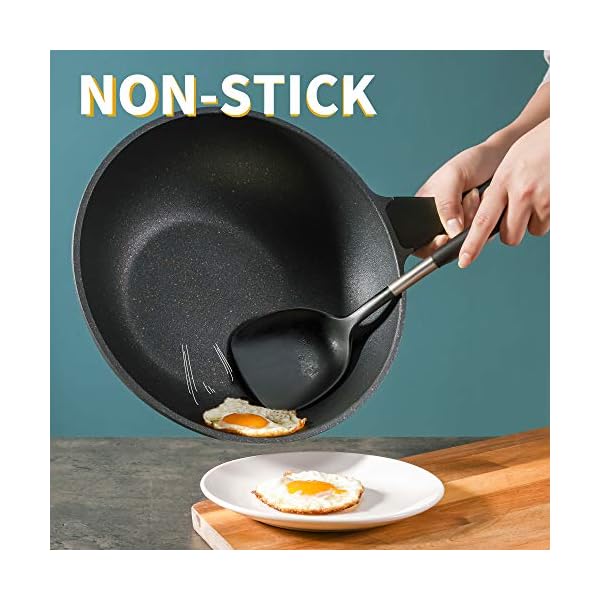 Haufson-30cm-Die-Cast-Wok-with-Steamer-Induction-Cookware-Natural-PFOA-Free-Non-Stick-Stir-Fry-Pan-Black Haufson 30cm Die cast Wok with Standable Lid | Works with All Major Hobs | Natural PFOA Free Non-Stick Stirfry Pan…