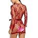 JYVIN Women's Lace Kimono Robe Plus Size Sex Lingerie Sexy Red Erotic Nightwear