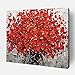 Paint by Numbers for Adults, DIY Drawing Paintwork with 4 Paintbrushes and Acrylic Paints, 16”x20” Rolled Canvas Gift Decor, Red Flowers Landscape Scene