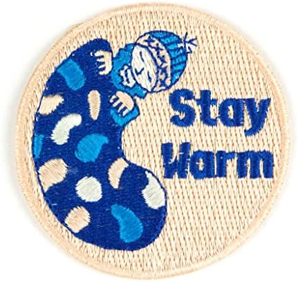 Embroidered Sew or Iron-on Backing Patches - Space Explorer Time Traveler Camp Galaxy Treehouse Road Trip Planet Bear Bike Camera 2nd (Stay Warm)