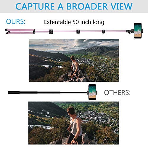 Bluetooth Selfie Stick Tripod,PEYOU 54 Inch Extendable Phone Camera Tripod Stand with Wireless Remote,Selfie Stick Compatible for iPhone 11/11 Pro/X/XR/Xs Max/8/7s,Galaxy S10/S9/Note 8, Huawei,Gopro - Thumbnail 7