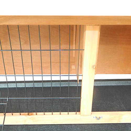 PawHut 54" Raised Compact Dual Outdoor Wooden Rabbit Hutch Small Animal