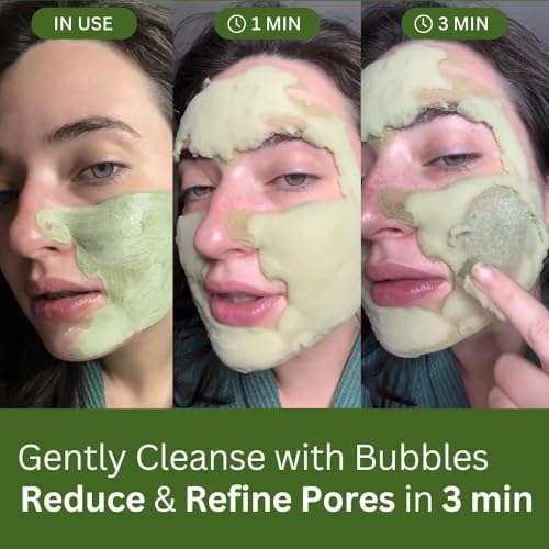 LBOYLOVE® Holy Basil Bubble Deep Mask – Holy Basil & Carbonated Water for Cleansing Pores & Blackheads, Korean Clay to Bubble Wash-Off Pack (90g / 3.17 oz)