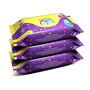 Roo & Boo Baby Wet Wipes – Paraben Free 99% Water Wipes (72 pcs/pack) (Pack of 3)