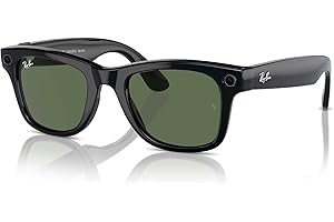 Ray-Ban Meta (Gen 1), Wayfarer, Shiny Black | Smart AI Glasses for Men, Women — 12 MP Ultra-Wide Camera, Open-Ear Speakers for Audio, Video Recording and Bluetooth — Green Lenses — Wearable Technology4.1 out of 5 stars 2,850MSRPClick for details