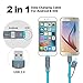 Cablex 2Pack 3FT Retractable Charge and Sync 2-in-1 Cable with Lightning & Micro USB Connectors for iPhone, iPad, iPod Touch/Nano, Android, Samsung/HTC/blackberry/ Motorola/Sony & more (Blue)