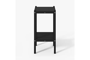 WestinTrends Malibu 36" Outdoor Adirondack HDPE 2-Tier Patio Side Table, Black