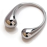 925 Sterling Sliver Ring Handmade Teardrop Sliver Rings Minimalist Water Drop Ring for Women Adjustable Open Statement Ring Jewelry Gift for Birthday & Women's Day