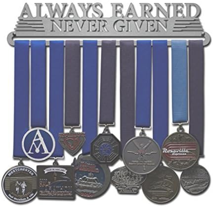 Allied Medal Hangers - Always Earned Never Given (Compact) - Multiple Medal Awards Holder Display Rack