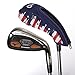 RoryTory 11pc Set Neoprene Zippered Golf Iron Mens Head Covers - Red/White/Blue