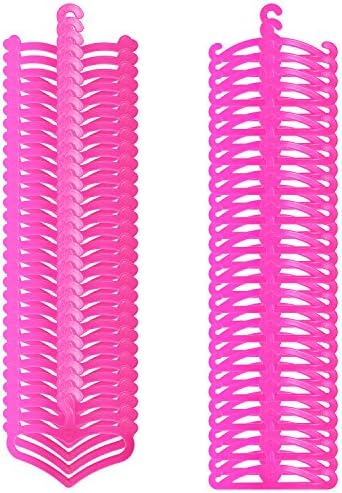 Barbie doll clothes hangers, AOFUL Mini samll size Hanger Doll Accessories for Barbie and 11.5 inch-12" Dolls Clothes - Set of 60 Pink Hangers