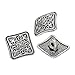 HOUSWEETY 100PCs Flower Sewing Buttons Square Silver Tone 13x13mm