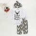 FEITONG Newborn Infant Baby Boy's Print Romper Tops+Long Pants +Hat (6-12 Months) White