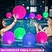 HAPIKAY Solar Floating Pool Lights - 14 Inch Inflatable and Waterproof LED Color Changing Light Orbs- Floats or Hang in Pool, Garden, Backyard, Patio, Party (1, English)