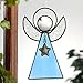 J Devlin Orn 215-3 Stained Glass Angel Ornament Window Suncatcher in Pale Blue