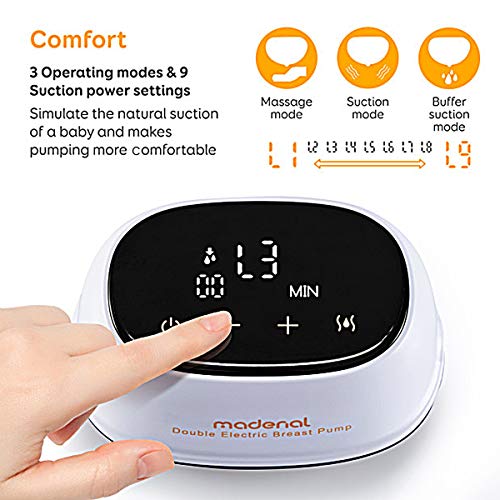 MADENAL Double Electric Breast Pump Travel Set, Ice Pack, Breastmilk Storage Bags, Super Quiet, Effective and Comfortable with On The Go Cooler Bag - Thumbnail 5