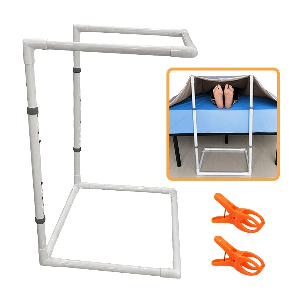Blanket Lifter for Feet Support Bed Sheet Cradle Raiser Lift Bar Foot Tent Adjustable Height Hospital Bed Rail Assistance Toe Arthritis Gout Care Leg Ankle Surgery Recovery (26"- 34")