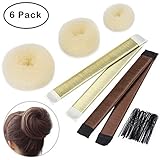 Hair Bun Maker Tingtio Hair Donut Bun Shaper Maker Tool Set with 3 Pcs Donut Bun Maker,2 Pcs Magic French Twist Hairstyle Clip and 1 Bag Hair Pin for DIY Hair Styling Hairstyle for Women Girls Blonde