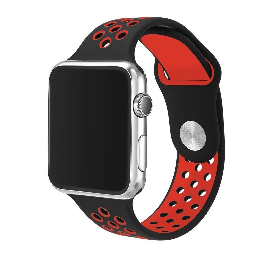 Compatible for Apple Watch Band 38mm 40mm 42mm 44mm,Soft Silicone Sport  Band Replacement Wrist Strap Compatible for iWatch Apple Watch Series