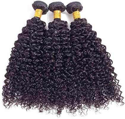 Brazilian Afro Kinky Curly Hair Jerry Curl Hair Bundles Brazilian Kinky Curly Hair Weave for Sale No Shedding No Corn Chip Strange Smell(22inch & 22inch & 24inch)