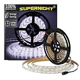 SUPERNIGHT LED Strip Lights, 16.4FT SMD 5050 Cool White Rope Light, Waterproof Lighting