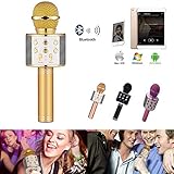 Wireless Bluetooth Microphone Audio Mobile Phone Karaoke Microphone, Handheld Bluetooth Speaker Player
